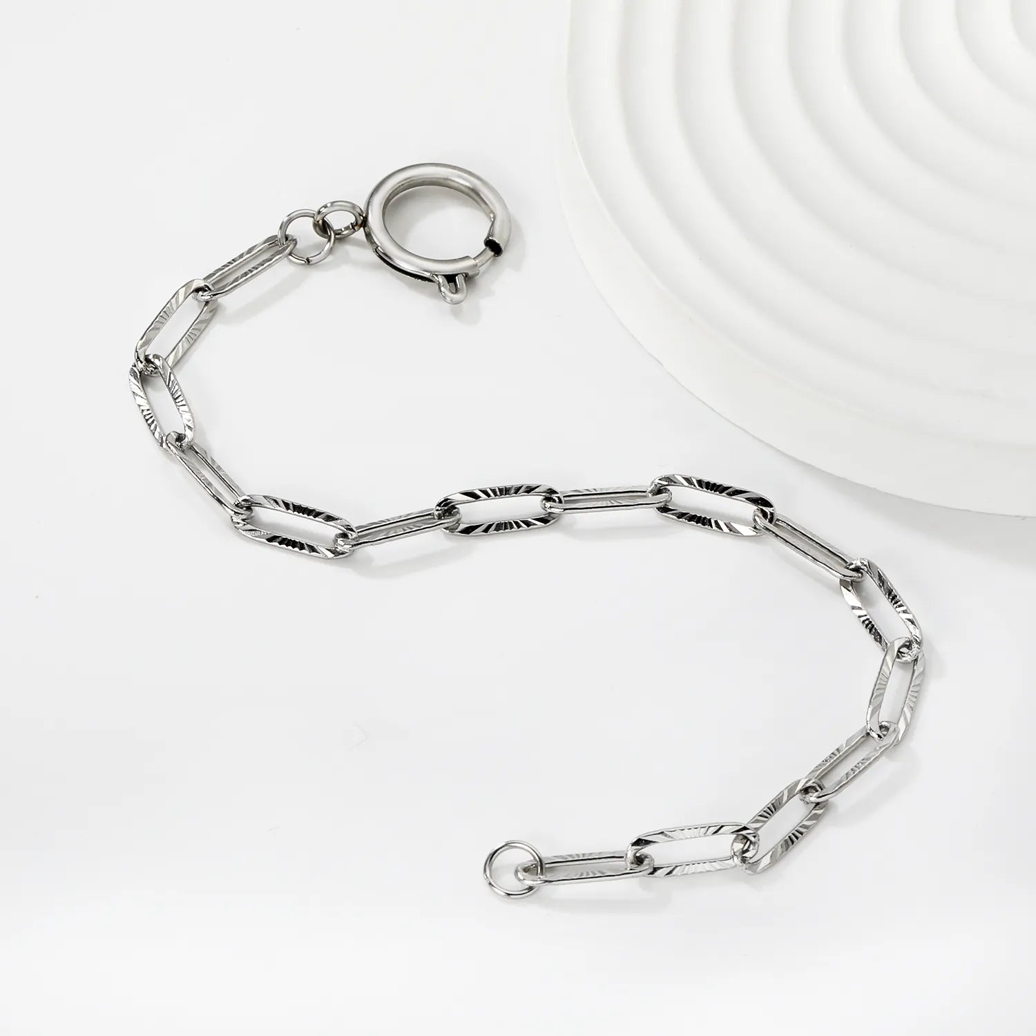 Carpet embossed chain 0.9*4*12mm long cross chain 17cm without spring clasp. Hand chain. Steel color/Golden asonjewelry